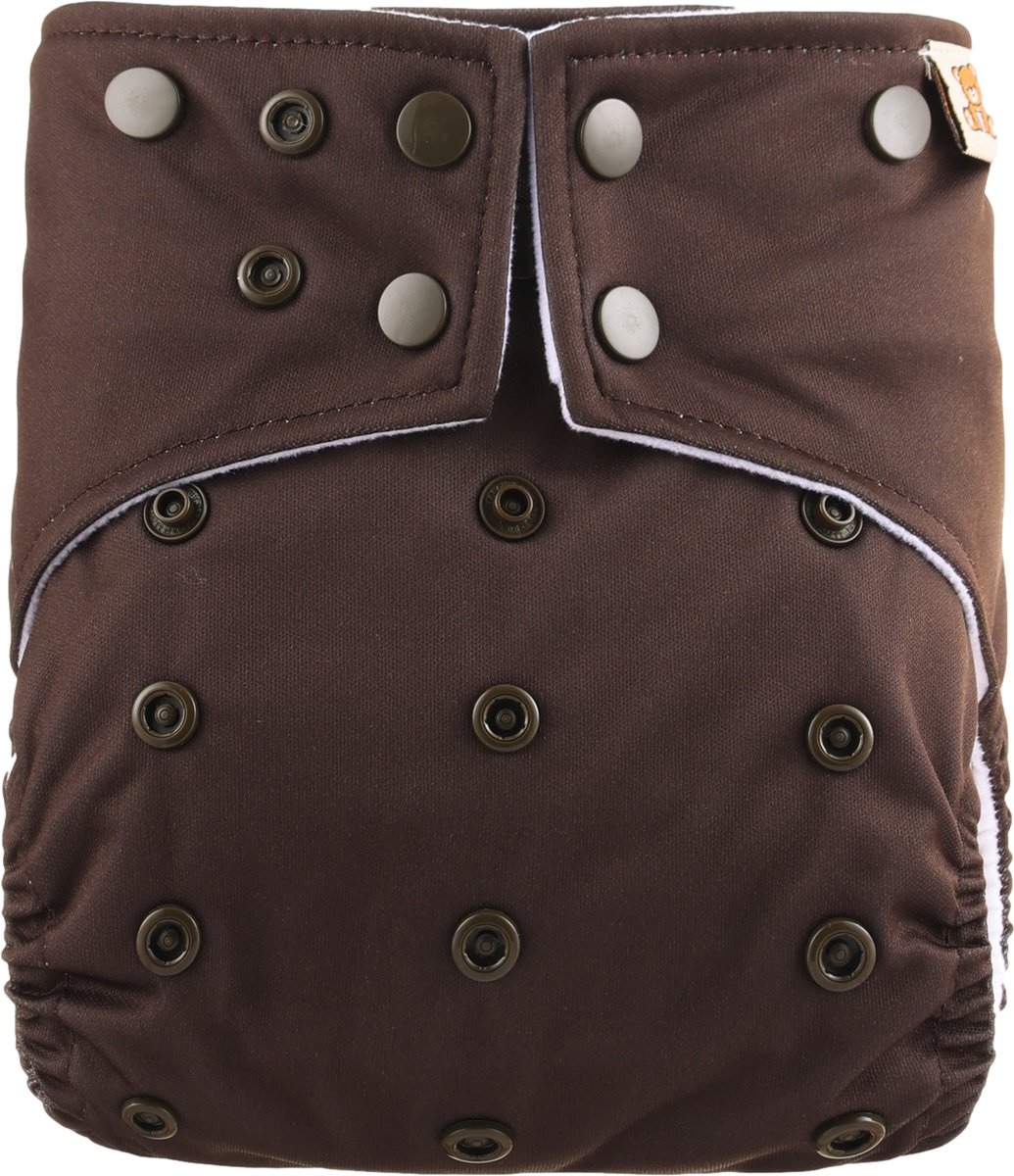 Goedkoopste Pocketluier - Mokka | Inclusief 2 boosters | Wasbare luier | Onesize - 5kg t/m 17kg | Dubbele lekgoten