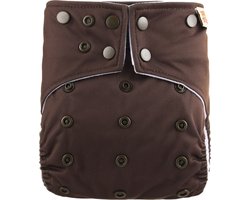 Pocketluier - Mokka | Inclusief 2 boosters | Wasbare luier | Onesize - 5kg t/m 17kg | Dubbele lekgoten