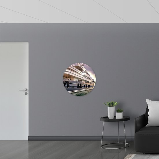 WallClassics - Cercle Mural en Plaque de Mousse PVC - Groot Bateau sur l' Water - 70x70 cm Photo sur Cercle Mural (avec système d'accrochage)