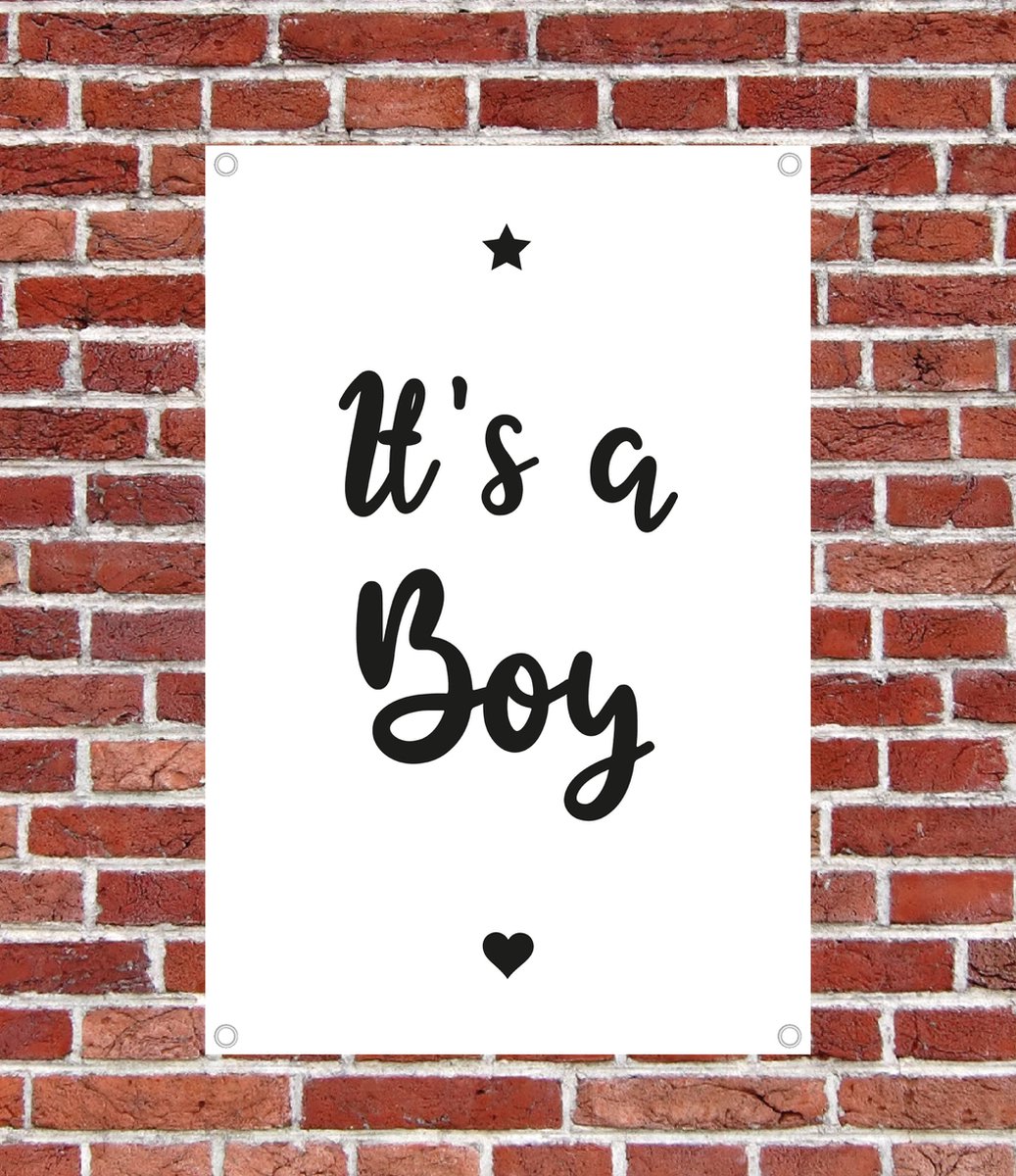 Goedkoopste Poster It’s a boy – tekst - zwart wit - 40x60cm Kraamkado - geboorte jongen poster - Baby cadeau jongen – babykamer - geboortecadeau - kinderkamer - jongenskamers - wanddecoratie - muurdecoratie - raamdecoratie - gender reveal