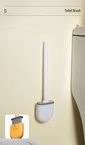 Brosse de toilette en Siliconen LifeLoom Oranje | Système de suspension simple | avec crochet de suspension gratuit pour éponge ou serviette | Brosse de toilette - Brosse de toilette avec support - Flexible pour tous les coins et courbes