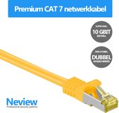 Neview - Cat 7 S/FTP netwerkkabel - 100% koper - 5 meter - Geel - Dubbele afscherming - Cat 7 Internetkabel