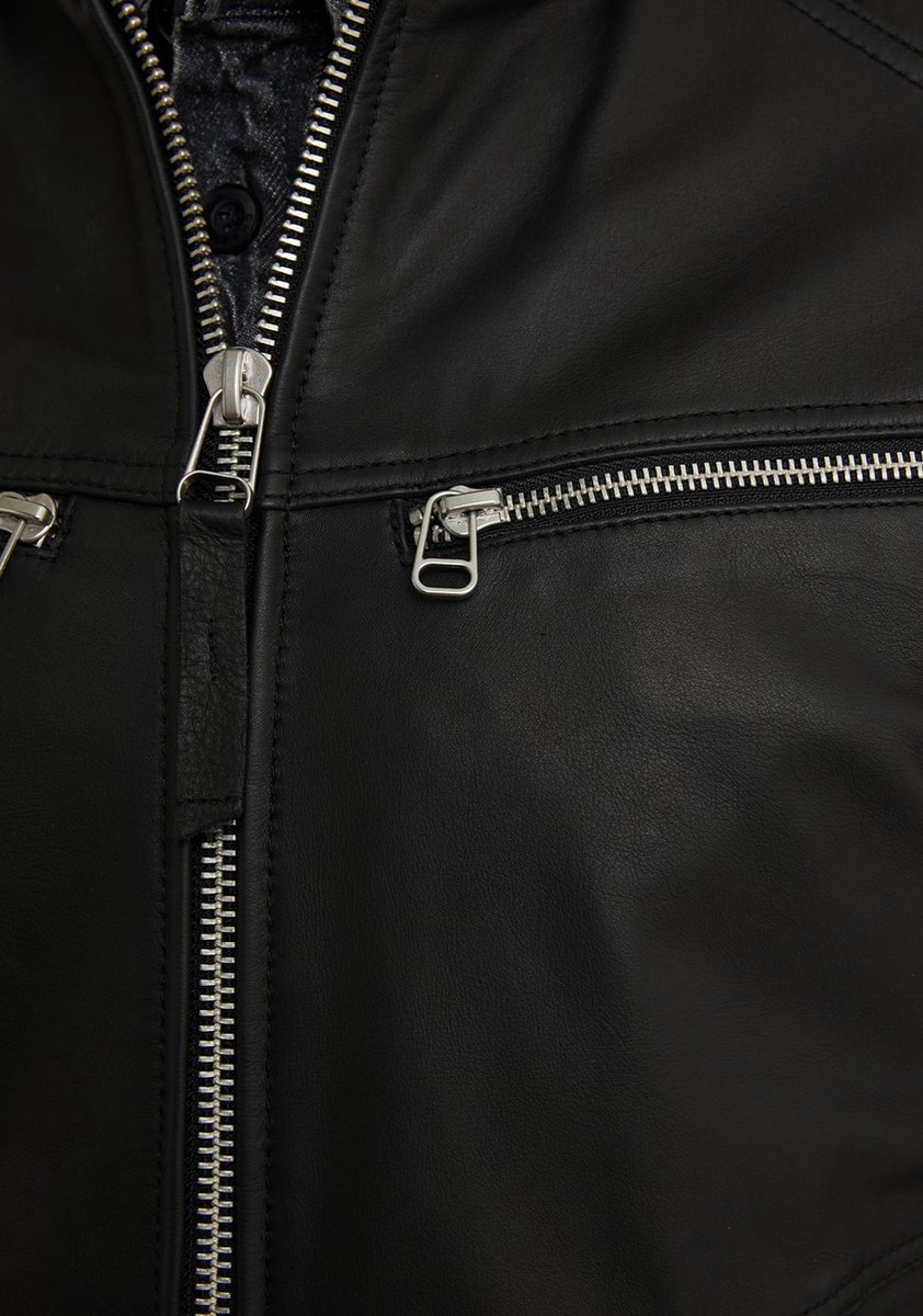 Chasin' Jas Leren jas Drifter Jack Zwart Maat L