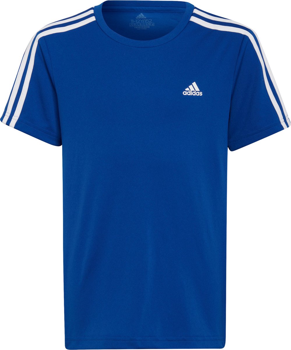 adidas - D2M 3-Stripes Back Tee - Blue Sports Shirt