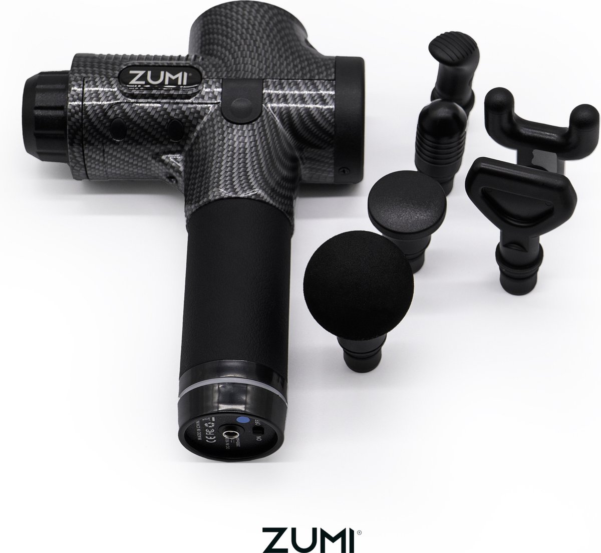 Zumi - Massage Gun - Massage Apparaat - Sport en Relax Massage - Fullbody - 30 Standen - Incl. 6 Opzetstukken en Koffer - Zwart
