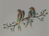 Décoration murale métal - oiseaux sur branche - 88 x 42 cm