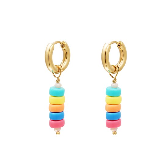 Oorbellen Dangling beads rainbow - #summergirls collection