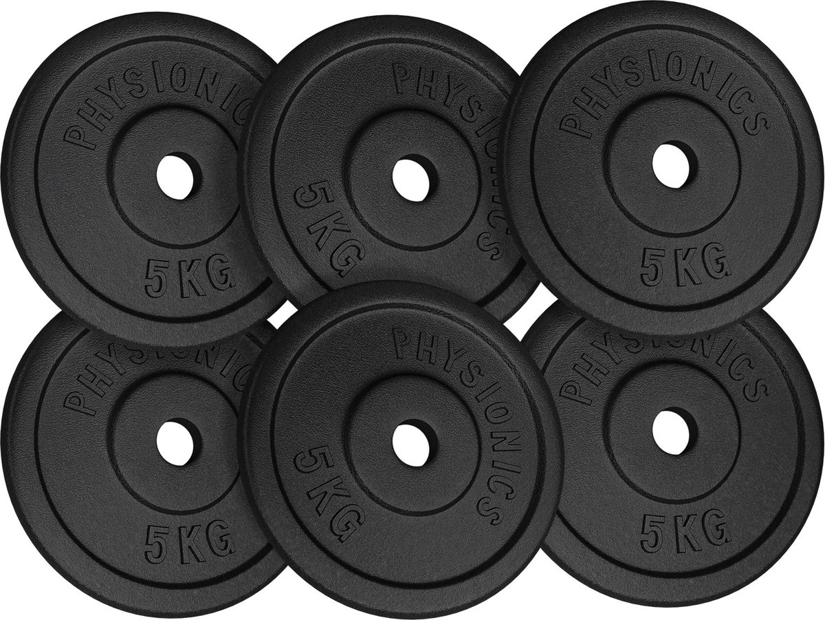 Halterschijf krachttraining 1 kg 28 mm 80% gerecycled gietijzer