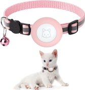 YONO Katten Halsband geschikt voor Apple Airtag - Kattenbandje met Belletje en Reflecterend - GPS Kat - Roze
