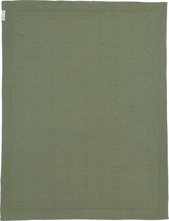 Meyco Baby Mini Knots ledikant deken - forest green - 100x150cm van Meyco — afbeelding 2