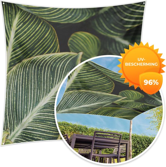 Foto: Muchowow schaduwdoek bladeren planten natuur 96 uv bestendig hoogwaardig polyester zonnedoek weerbestendig tuin tarp 300x300 cm