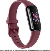 Siliconen Bandje Wijn rood / Paars geschikt voor Fitbit Luxe - Gespsluiting – Rubber Armband - Maat: zie maatfoto - Red