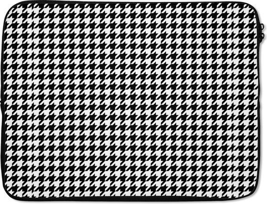 Laptophoes - Laptop sleeve - Design - Patronen - Abstract - Zwart - Wit - Laptop - 15 6 Inch - Laptop cover