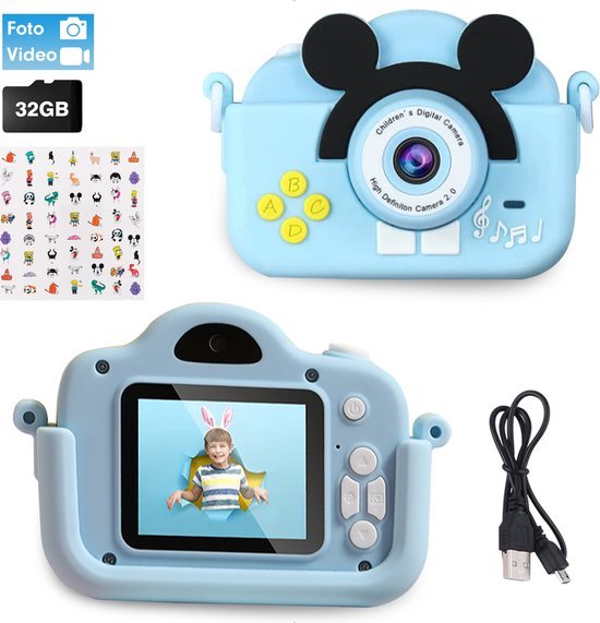 Kindercamera - 32GB Micro SD Kaart - Selfie Camera - Magische Filters -  Fototoestel -... | bol.com