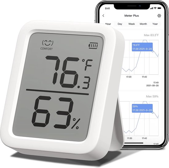 NaSK - Thermomètre hygromètre, capteur d'humidité de température numérique  Bluetooth... | bol.com