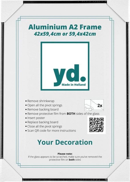 Cadre Photo Aurora Votre Décoration - 42x59,4cm - Zwart - A2