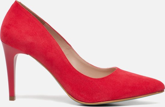 Giulia Pumps rood Imitatiesuede - Dames - Maat 40 | bol