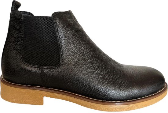 Heren Laarzen- Chelsea boots- Heren schoenen- Exclusief Stoere Mannen laarzen- Enkellaarsje 509- Leather- Zwart- Maat 40