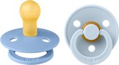 BiBS - Colour Pacifier - Stage 1 Fopspeen - 0+ maanden - 2 stuks - Sky Blue / Baby Blue