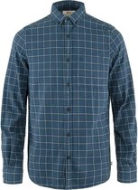 FJALLRAVEN - Övik Flannel Shirt - Heren - Blouse - Indigo blue/Flint grey - Maat L