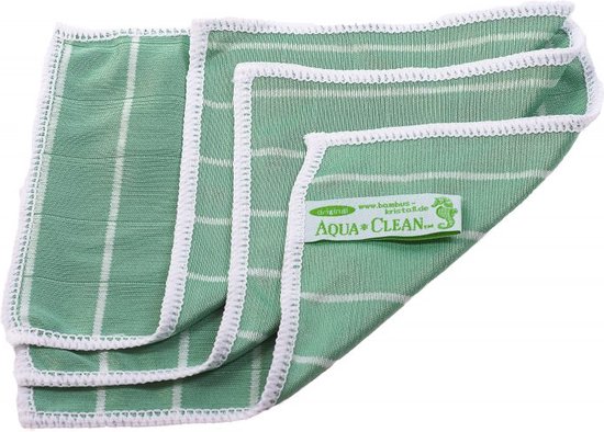 6 stuks Bamboe Droogdoek - Glasdoek - Poleerdoek - Groen - Kristal helder - Streeploos Schoon