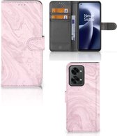 GSM Hoesje OnePlus Nord 2T Flip Case Marble Pink