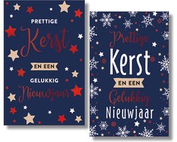 MGPcards - 2 doosjes à 10 Luxe dubbele wenskaarten - Kerst/Nieuwjaar - Foliebewerking - Witte envelop - 10.5 x 16 cm - 2 Motieven per doosje
