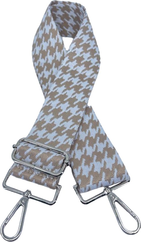 Schoudertas band - Hengsel - Bag strap - Fabric straps - Boho - Chique - Chic - Lopende lijnen in twee kleuren