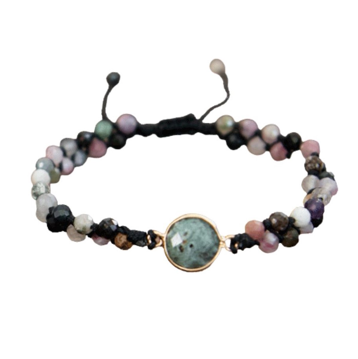 Marama - armband Misty Blue - verstelbaar - vegan - edelsteen Toermalijn