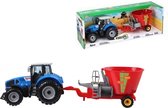 Gearbox - Tractor Speelset 2-delig -  Blauw/Rood - 46 x 13 x 13 cm