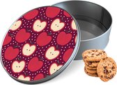 Bocal à Biscuits Pommes Rond - Boîte de Rangement 15x15x5 cm