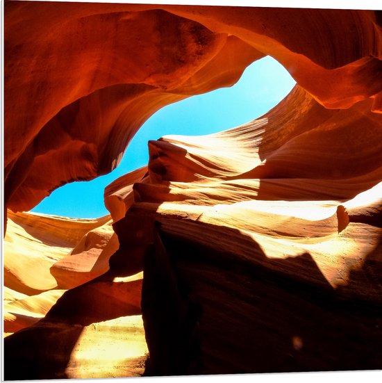 WallClassics - PVC Schuimplaat - Antelope Canyon - 80x80 cm Foto op PVC Schuimplaat (Met Ophangsysteem)