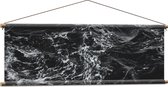 WallClassics - Textielposter - Golvende Zee Zwart/Wit - 120x40 cm Foto op Textiel