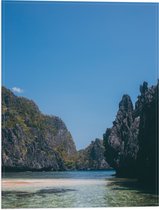 WallClassics - Drapeau - Rocks at Lake - 30x40 cm Photo sur Drapeau Polyester