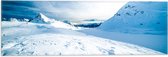 WallClassics - Drapeau - Plaine de neige dans les Montagnes - Photo 60x20 cm sur drapeau en polyester