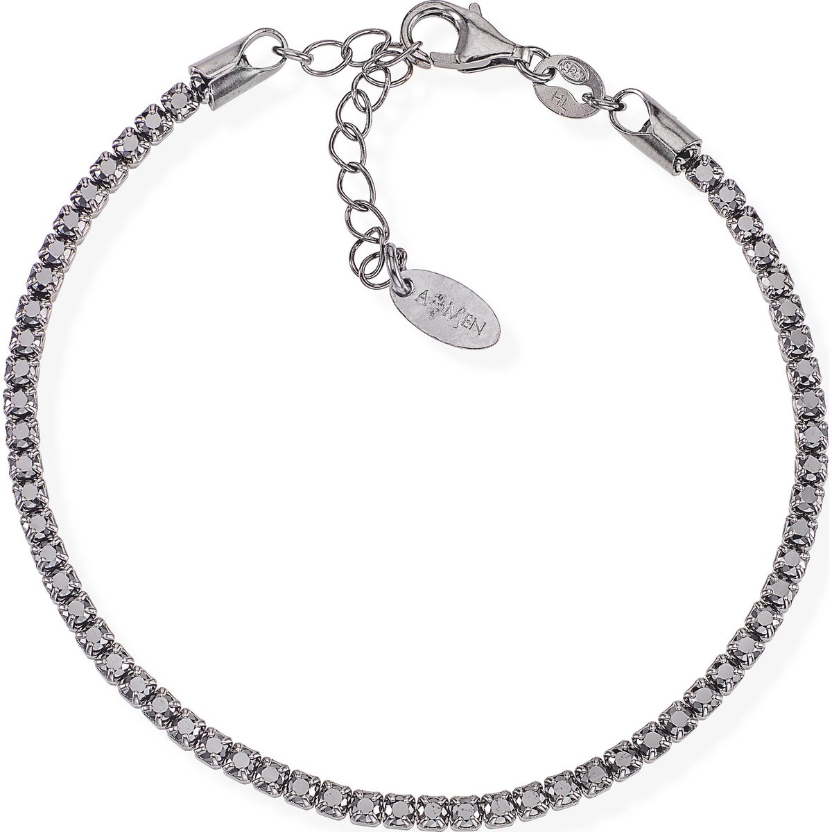 Amen Damen-Armband 925er Silber 58 Zirkonia One Size Schwarz 32019433