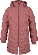 Minymo - Gewatteerde winterjas voor meisjes - Effen - Verwelkte roos - maat 110cm
