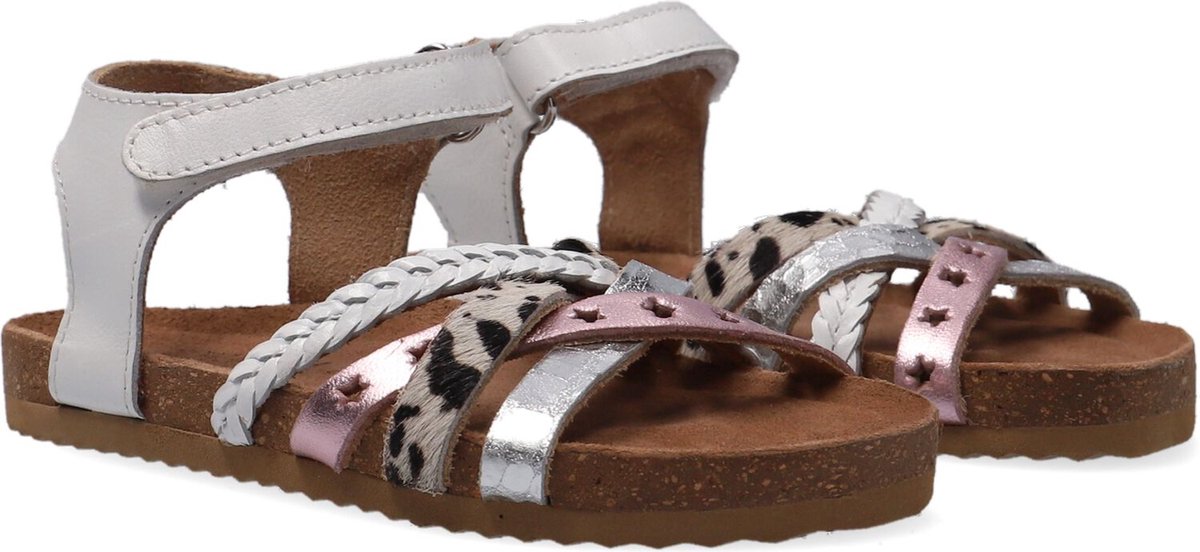 Ton & Ton Meisjes Platte sandalen - Pl_omo08 - Wit - Leer - - Maat 24