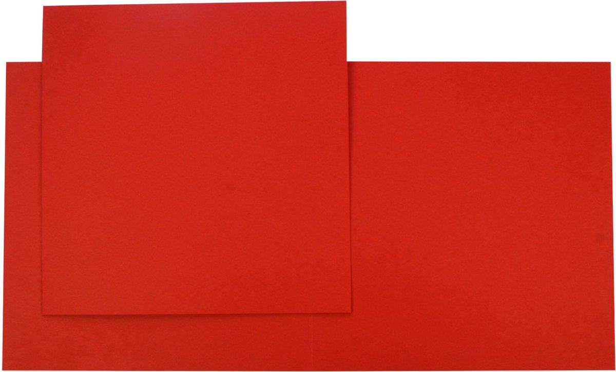 Vierkante Kaarten Set - 13,5 x 13,5 cm - 40 Kaarten en 40 witte Enveloppen – Rood - Maak wenskaarten voor elke gelegenheid