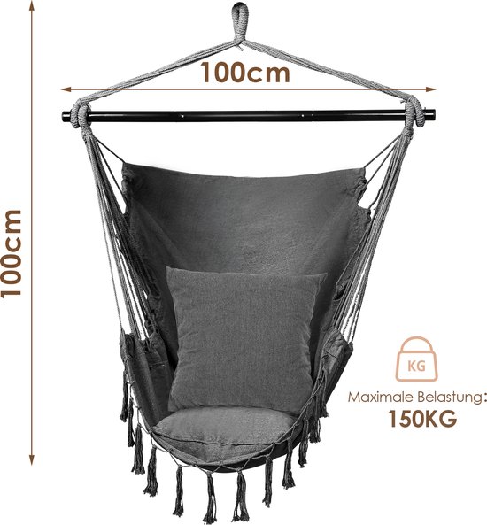 Stoelkussen, ei kussen dubbele stoel hangmat stoel kussens met banden Swing stoel kussens, voor buiten patio tuin(F8