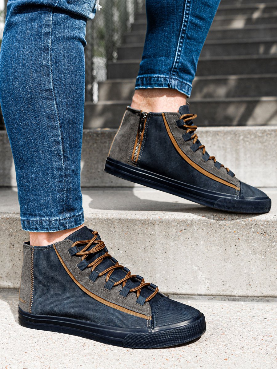 Hoge heren sportschoenen T343 - navy