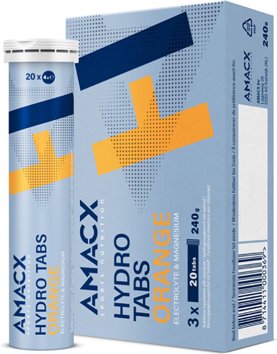 Amacx Hydro Tabs - Display van 3 x 20 stuks - Elektrolyten - Sportdrank tablet