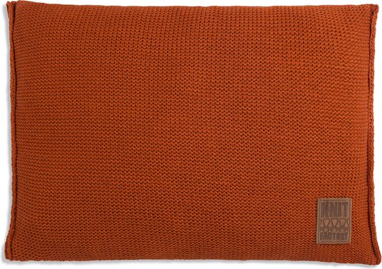 Knit Factory Uni Sierkussen - Terra - 60x40 cm - Kussenhoes inclusief kussenvulling
