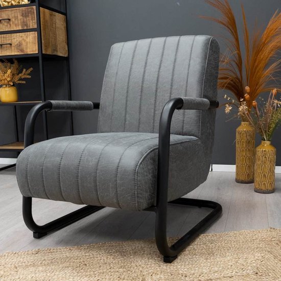 HUUS Fauteuil One - Luxe fauteuil - Cognac - 65x89x84 cm | bol.com