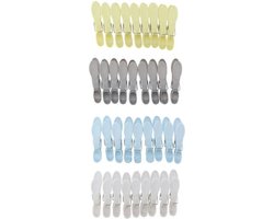 Wasknijpers - 36 Stuks - Grijs / Wit / Lichtblauw / Geel - Kunststof - Stevig - Wassen - Ophangen - Multicolor