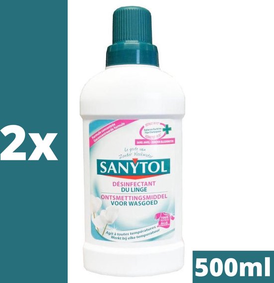 Sanytol Wash Additive Hygiène - 2x 500ml Value Pack - Additif détergent ...