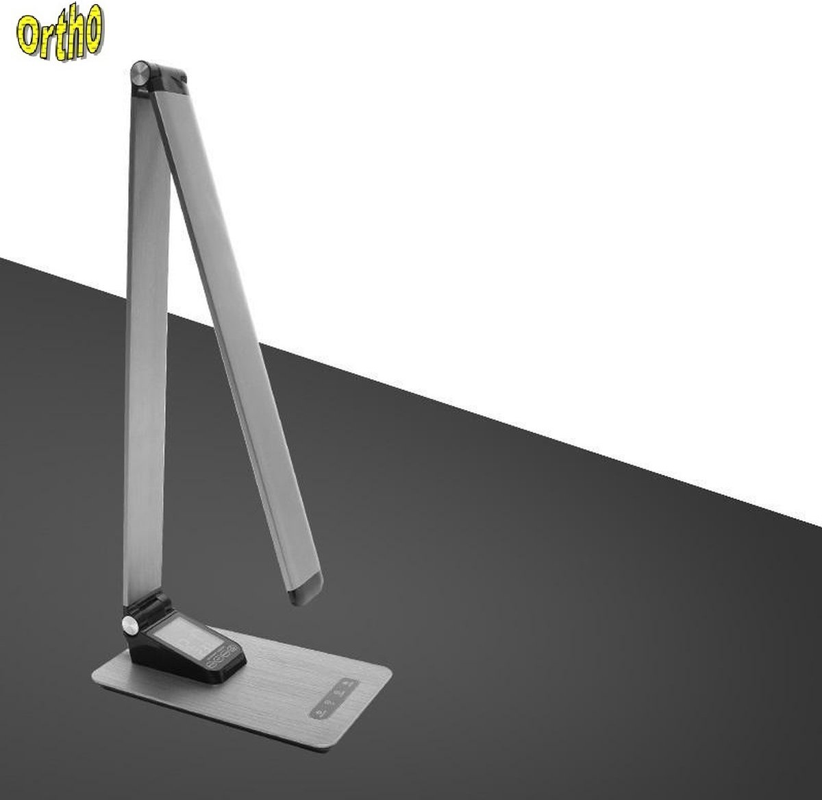 Ortho® - Luxe Bureaulamp Licht Grijs - LED - Warm Wit en Daglicht - Dimbaar - met USB oplaadpoort - incl. Klok - incl. Kalender -Incl. Alarm - Max 12W – 2700K/6500K - Licht Grijs thumbnail 4