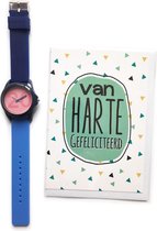 Wenskaart Van Harte Gefeliciteerd + Verjaardag Horloge 20 jaar - HOR-20-BLAUW