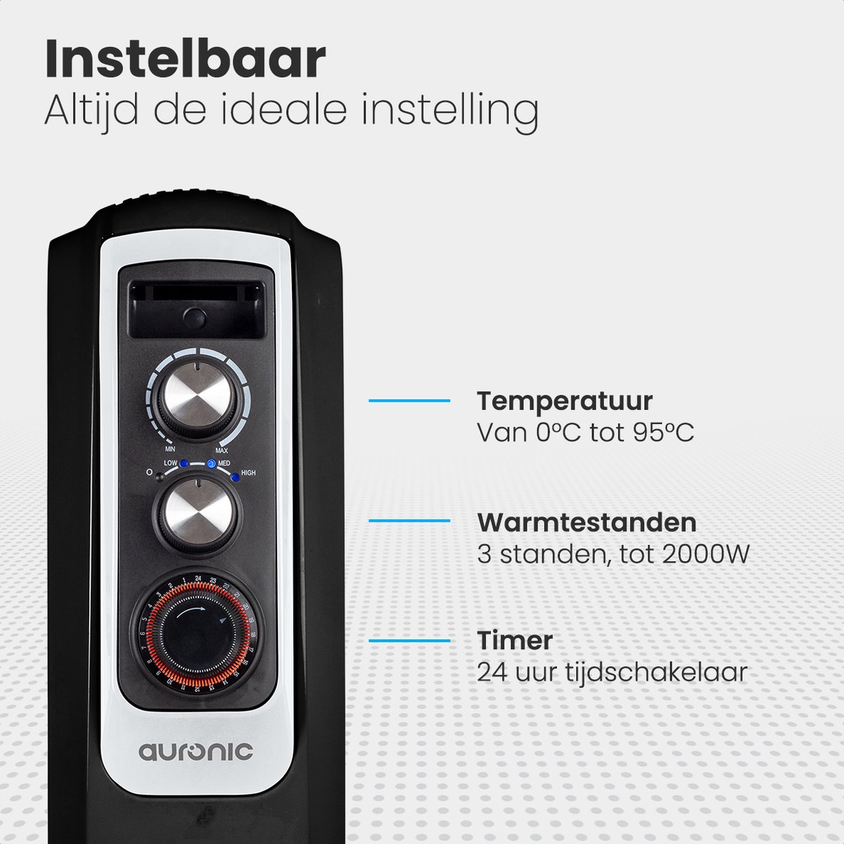 LEBENLANG Keramische ventilatorkachel, energiebesparend, stil, inclusief app & WiFi