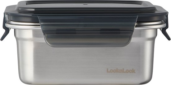 Boîte alimentaire en acier inoxydable Lock&Lock - Boîte de rangement avec couvercle - Boîte à collation - 500 ml - Étanche - Sans BPA - Empilable - Durable